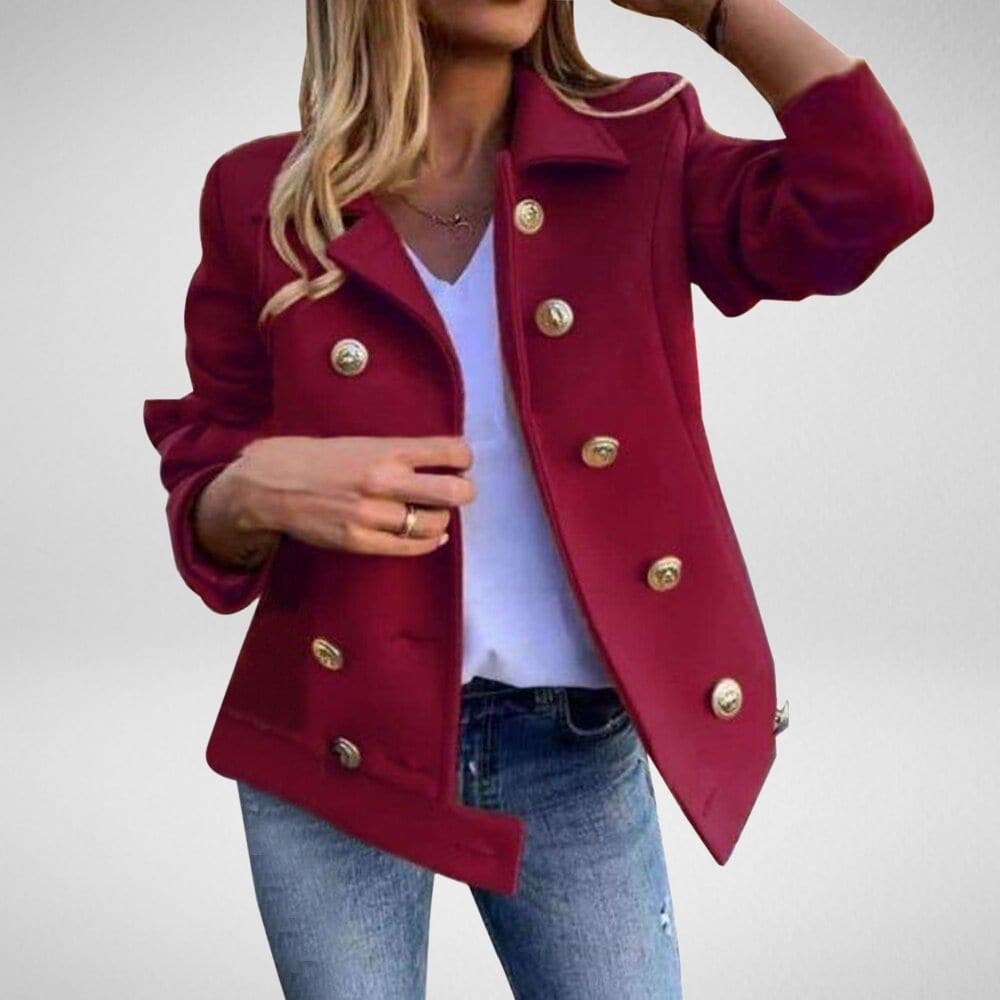 Women's Classic Fit Blazer with Double Buttons - Nocini