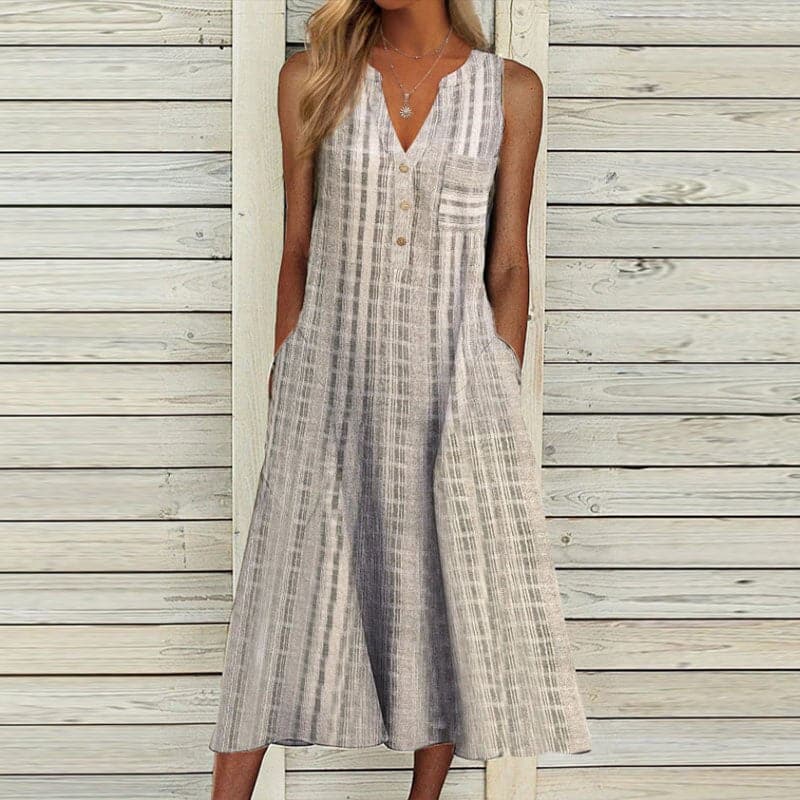 Morgane - Chic Long Dress with Side Pockets - Nocini