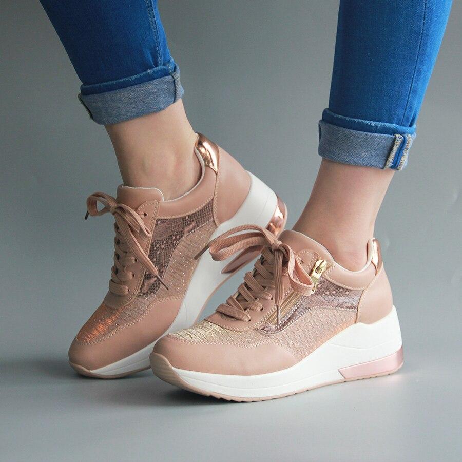 Ladies Fashion Sneakers with Wedge Heel and Comfort Insole - Nocini