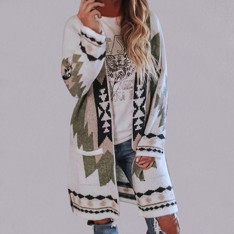 Relaxed Fit Open Front Long Cardigan for Women - Nocini