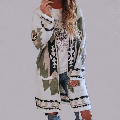 Relaxed Fit Open Front Long Cardigan for Women - Nocini