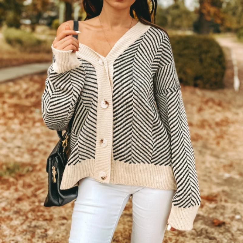 Classic V-Neck Women's Cardigan Sweater - Nocini