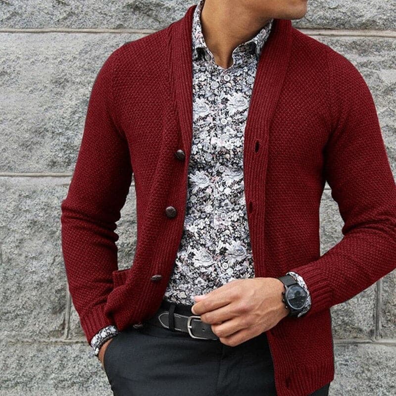 Classic Men's Slim Fit Cardigan Sweater - Nocini