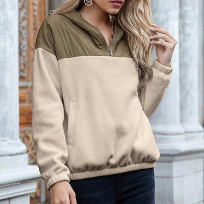 Cozy Women's Fleece Hoodie with Zip and Pockets