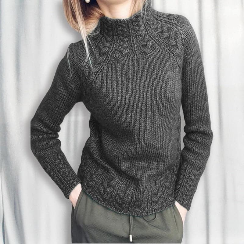 Cozy Women's Cable Knit Slim Fit Sweater
