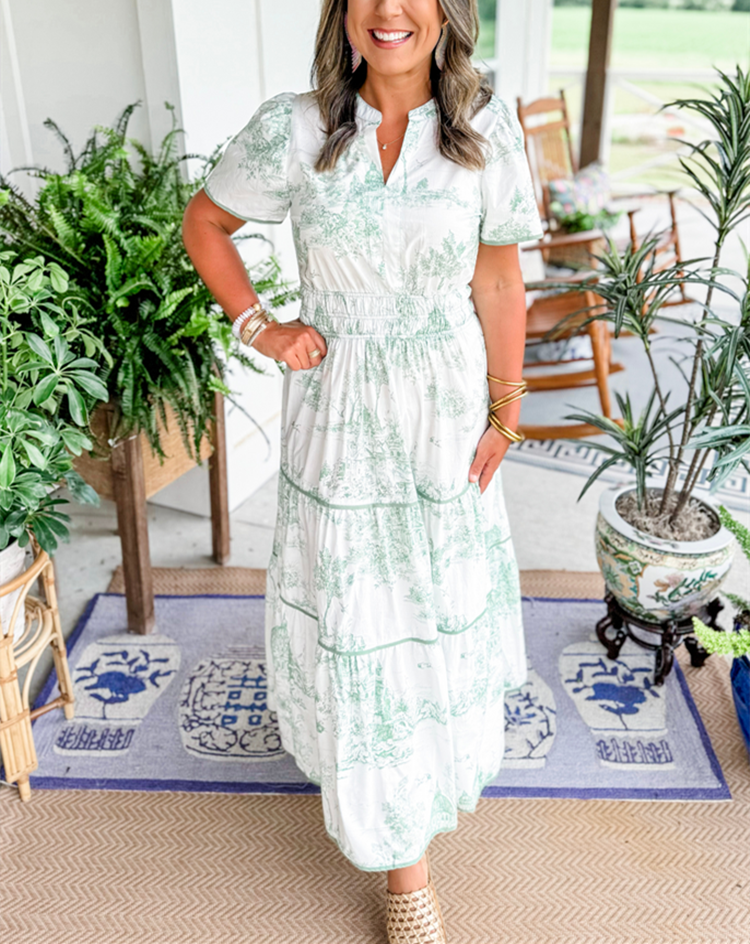 Elegant Floral Long Dress for Women