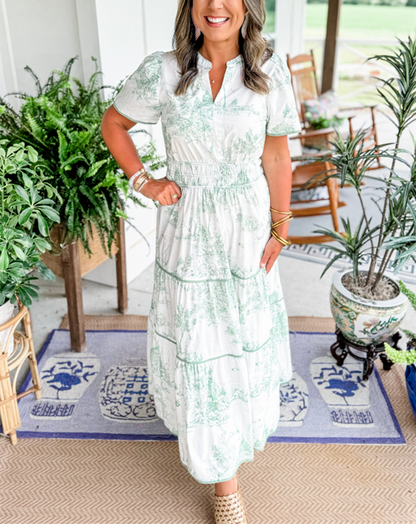 Elegant Floral Long Dress for Women