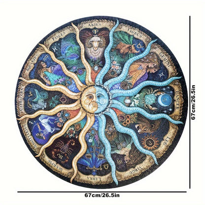 1000-Piece Round Zodiac Puzzle - ZodiacDreams-Nora Luxe