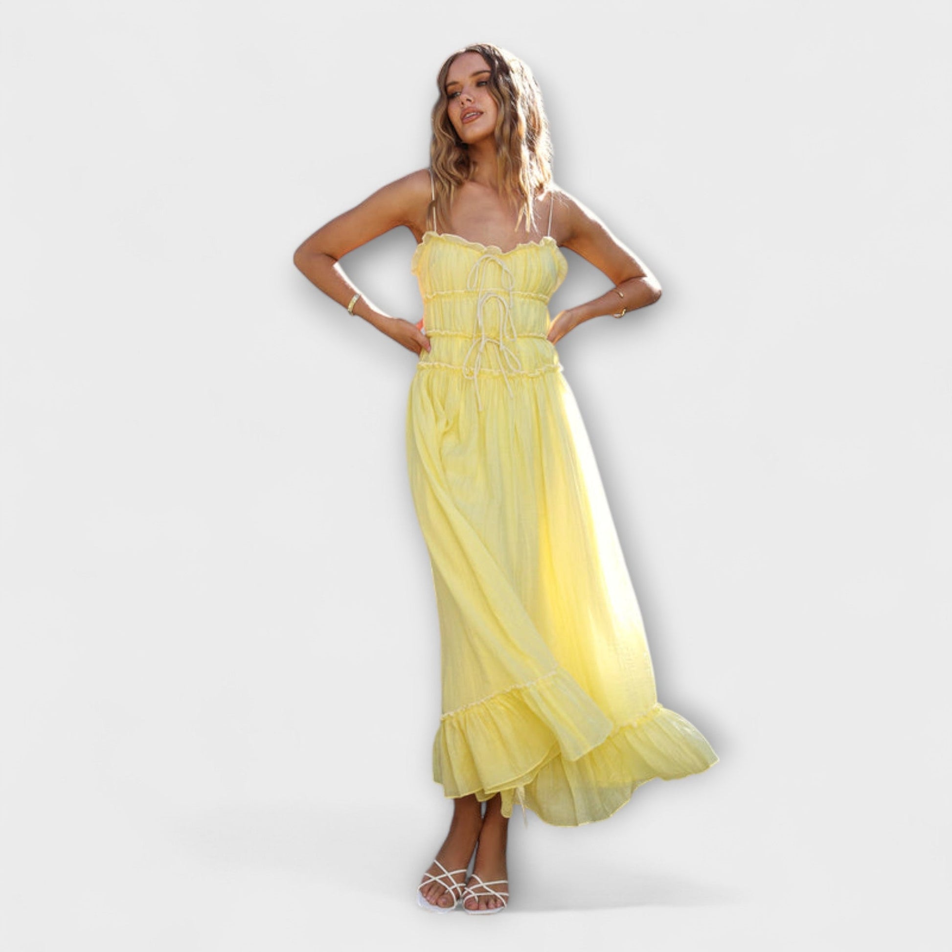 Elegant Ruffle Edge Party Dress for Women - Nocini