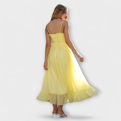 Elegant Ruffle Edge Party Dress for Women