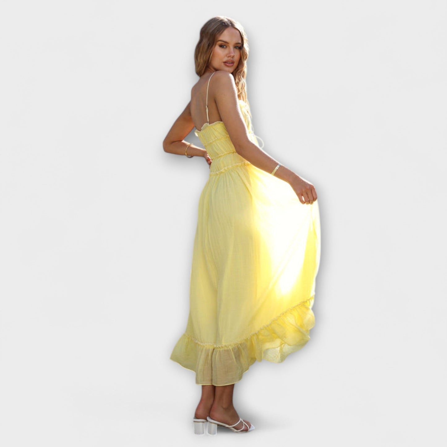 Elegant Ruffle Edge Party Dress for Women
