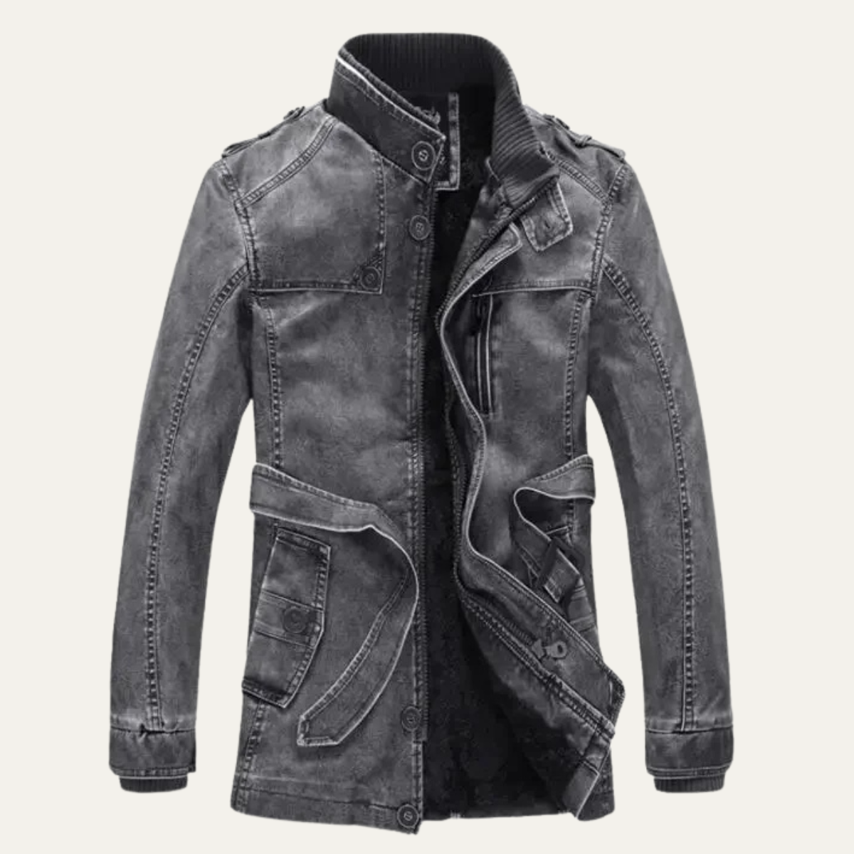 Classic Mens Vintage Insulated Leather Jacket