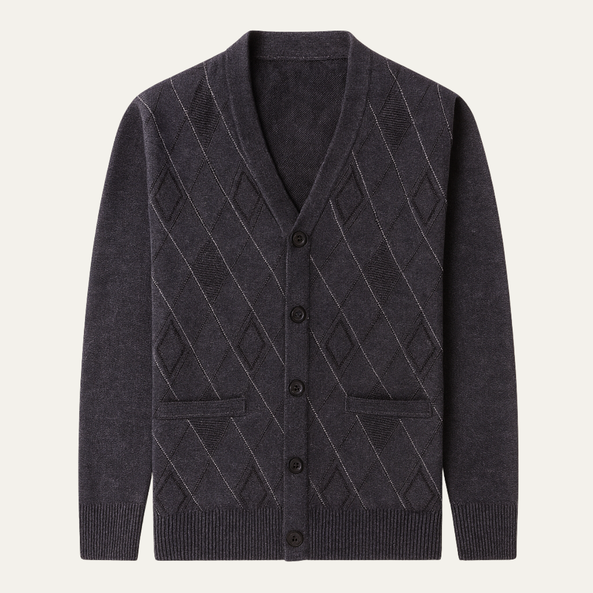 Fashionable Men's V Neck Knitted Cardigan Sweater - Nocini