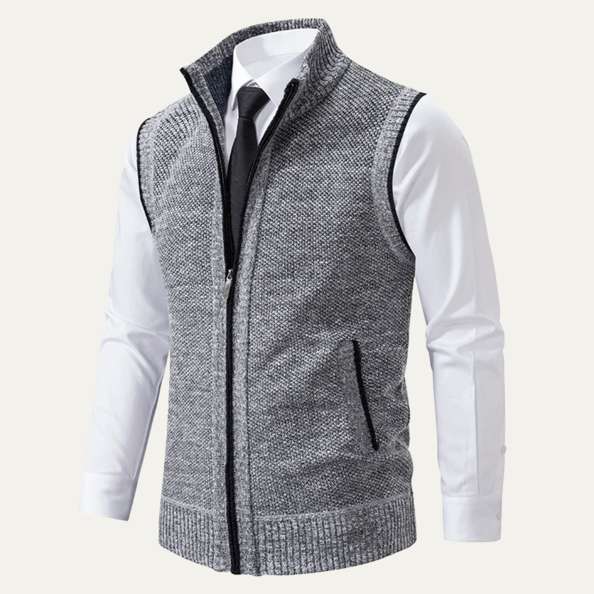 Classic Men's Knitted Zipper Vest