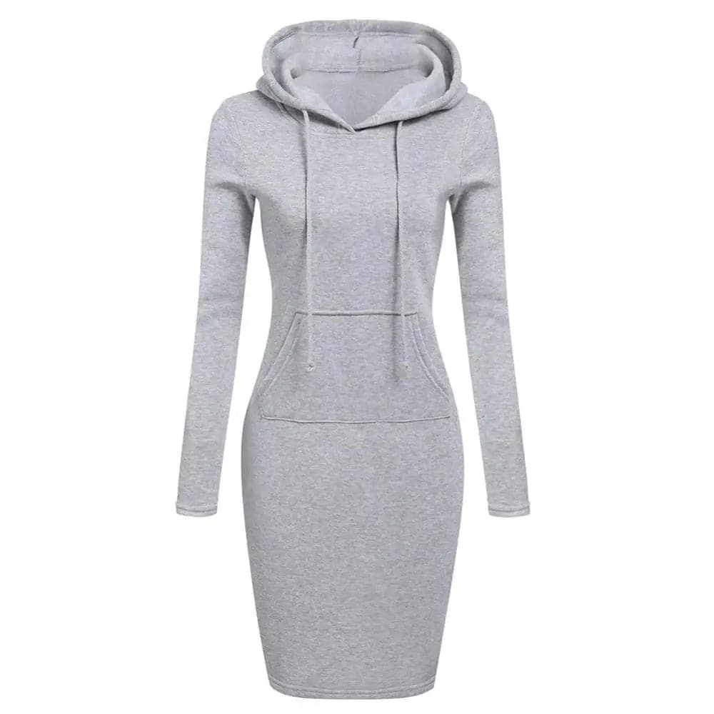 Fitted Women's Long Sleeve Hoodie Dress
