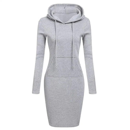 Fitted Women's Long Sleeve Hoodie Dress