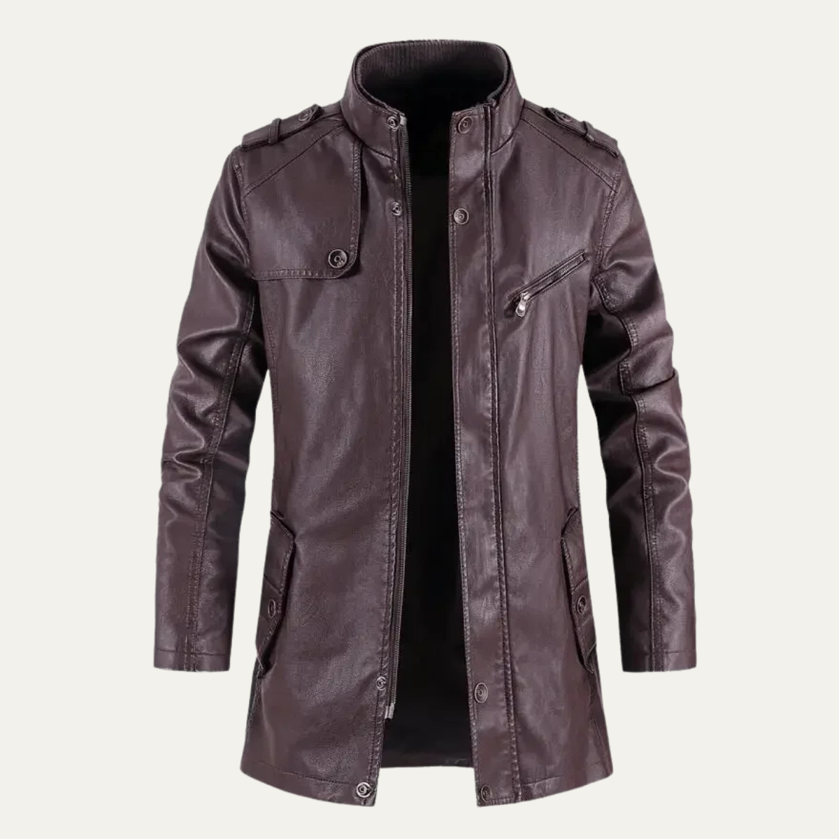 Warm Premium Fleece Lined Leather Men's Jacket