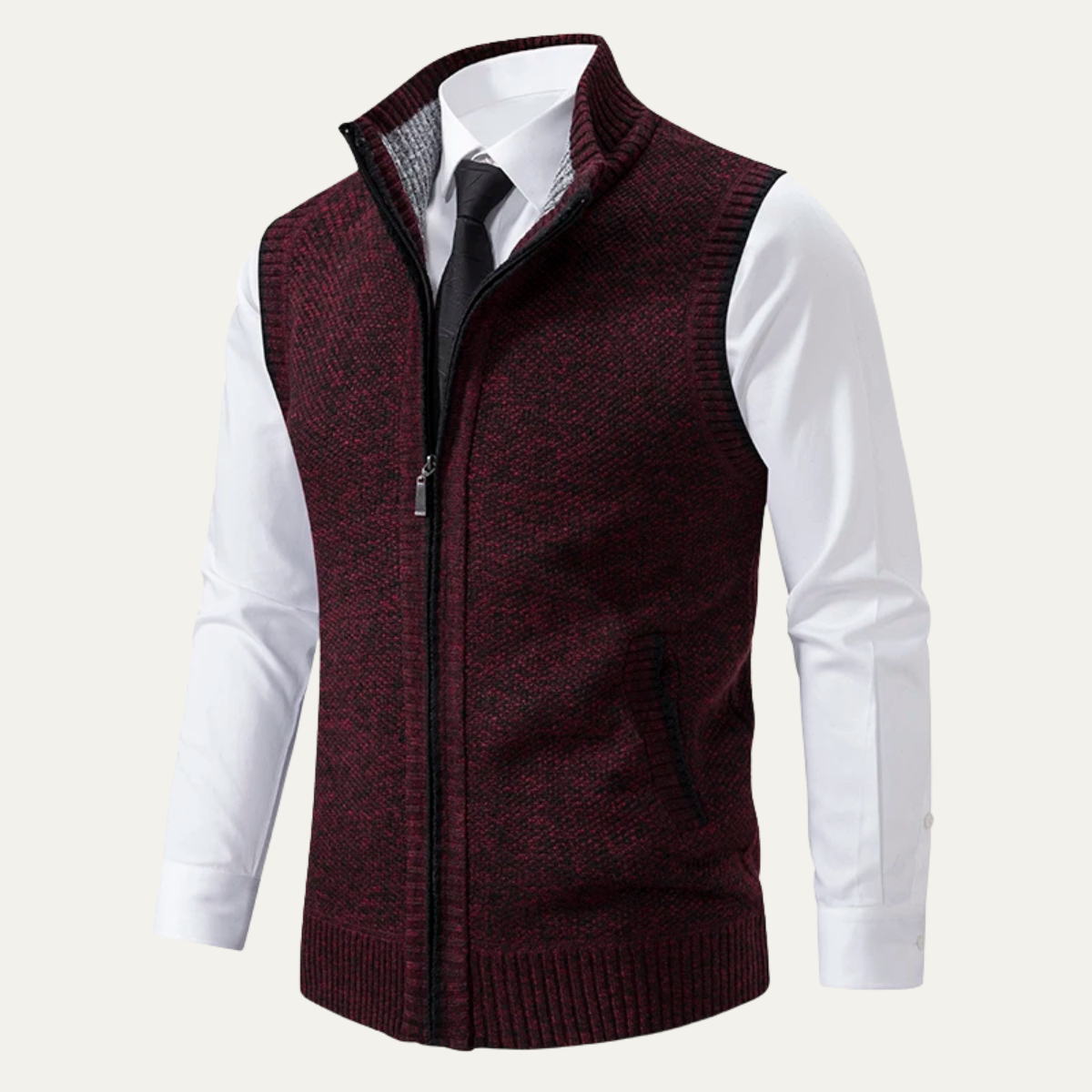 Classic Men's Knitted Zipper Vest