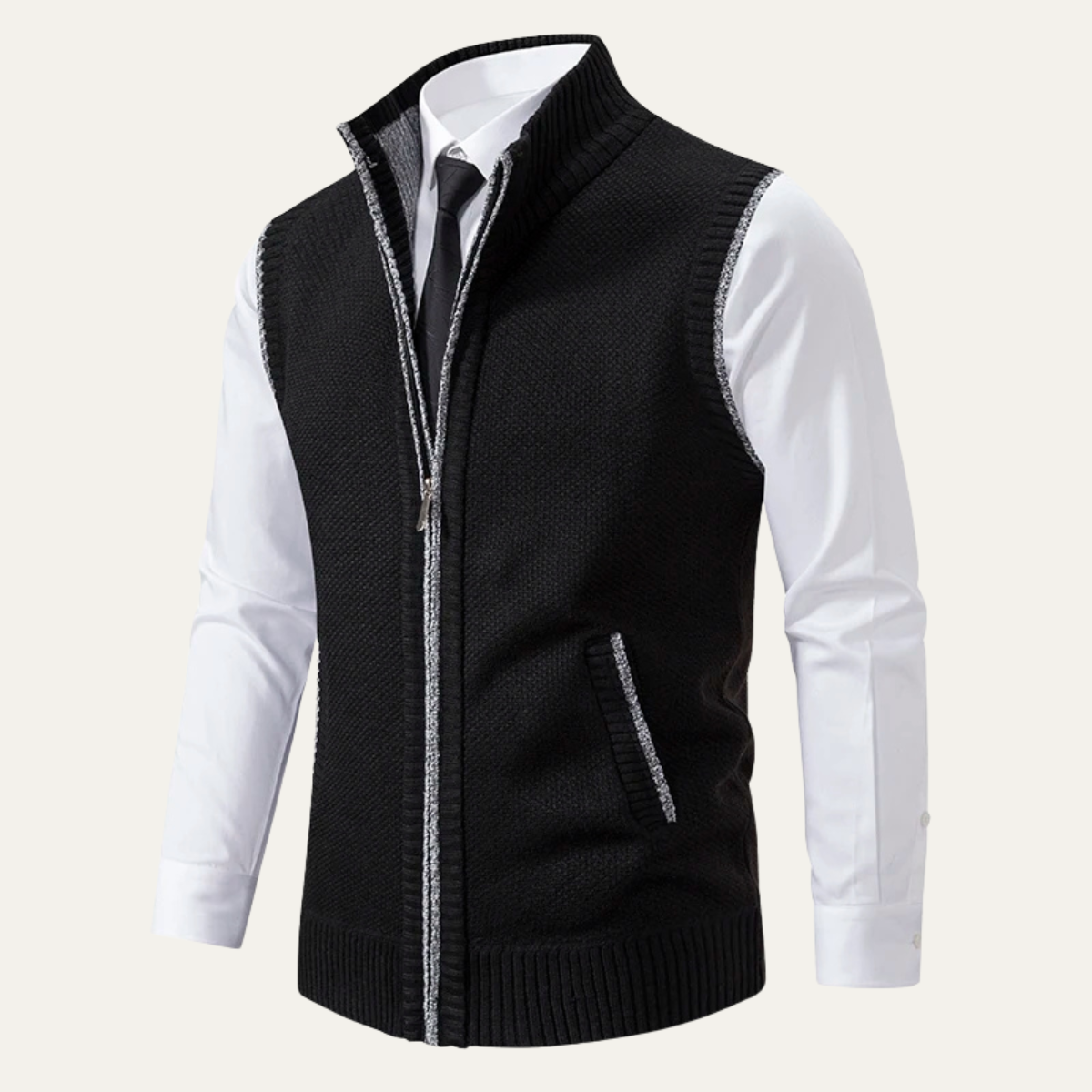 Classic Men's Knitted Zipper Vest