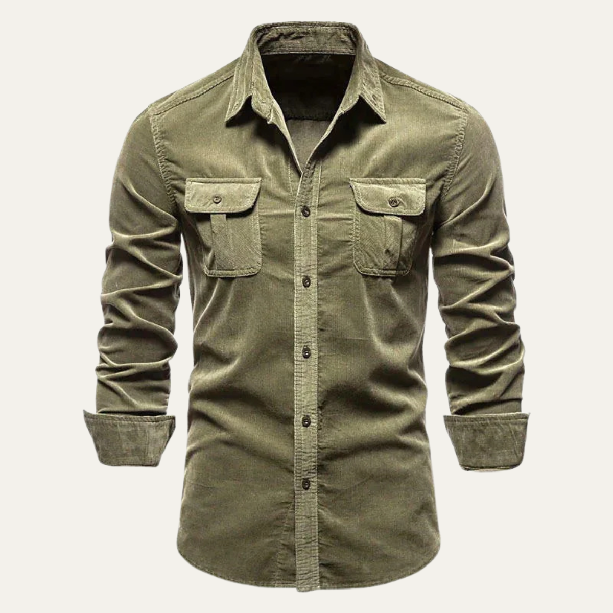 Relaxed Fit Corduroy Button Down Men's Shirt