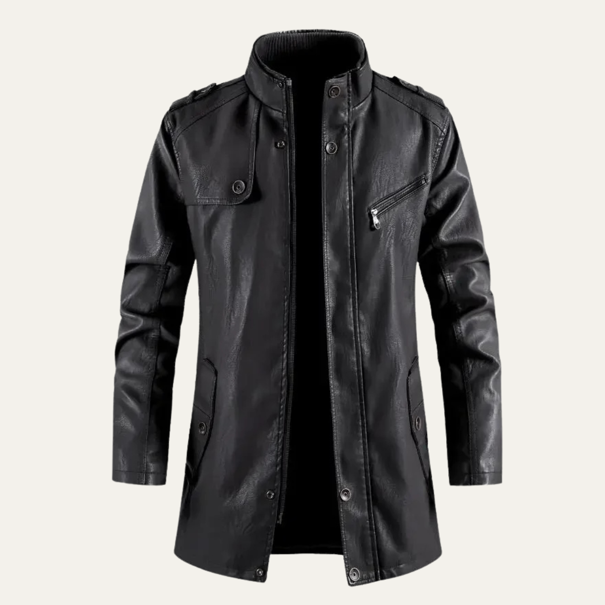 Warm Premium Fleece Lined Leather Men's Jacket - Nocini