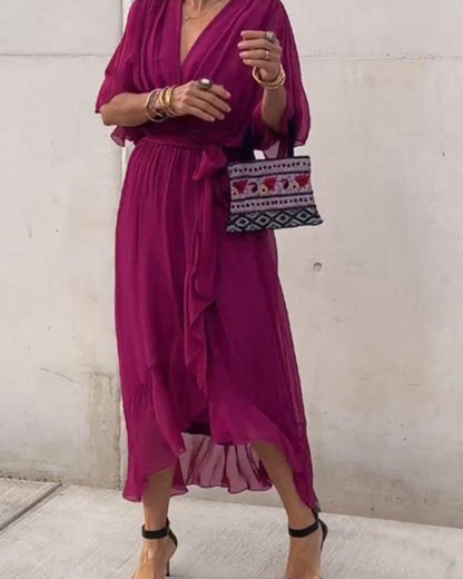Floral Midi Wrap Dress for Women