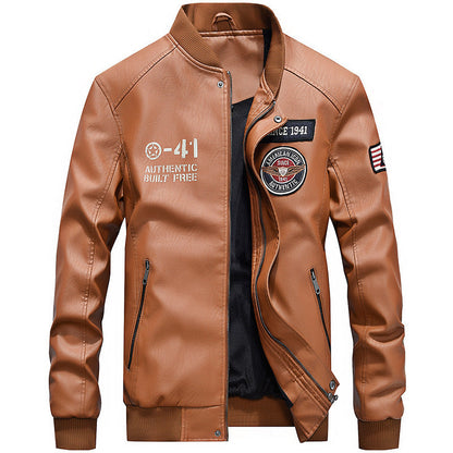 Classic Men's Biker Leather Jacket Zip Up - Nocini
