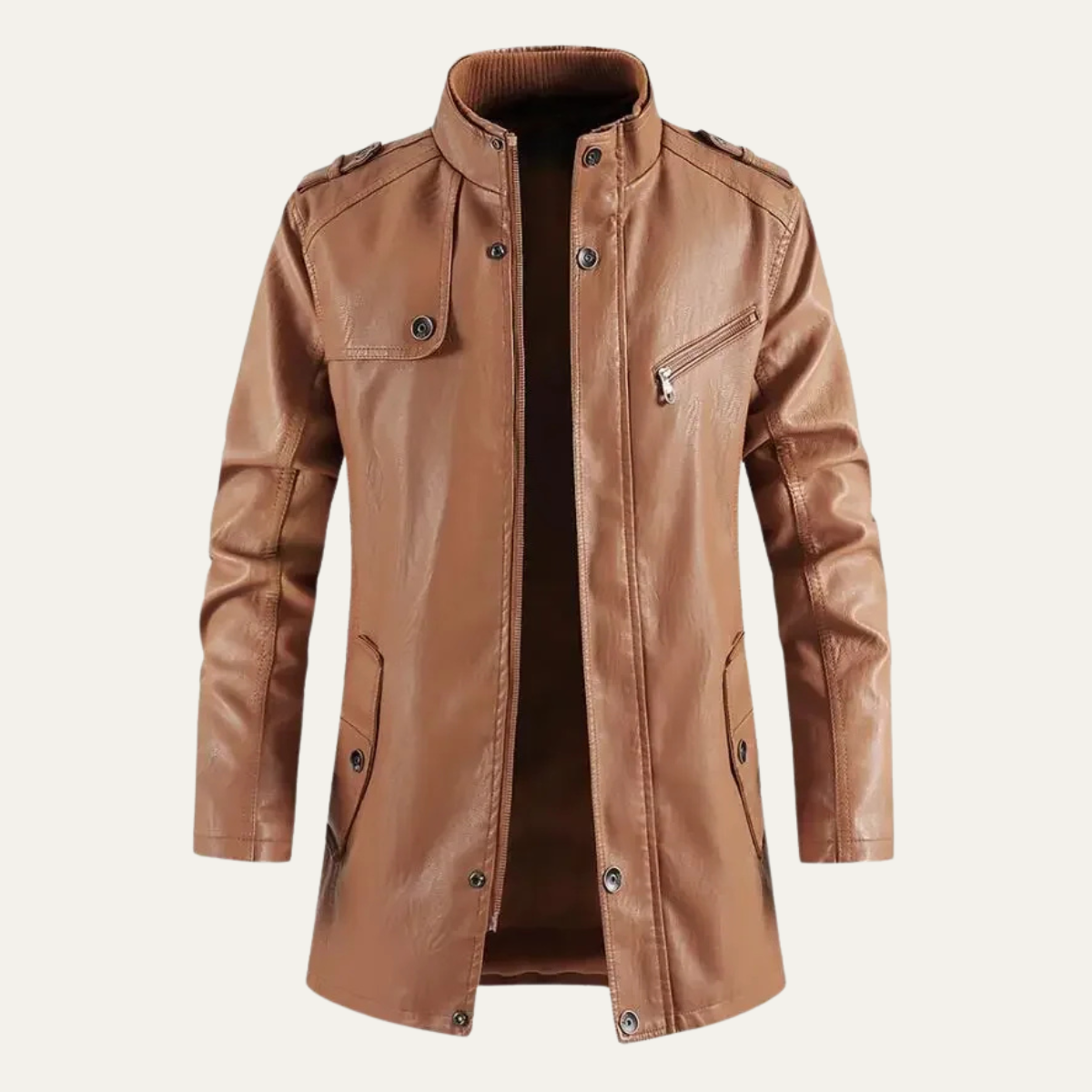 Warm Premium Fleece Lined Leather Men's Jacket