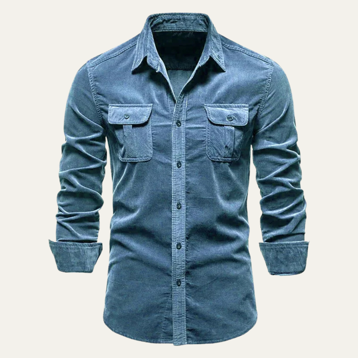 Relaxed Fit Corduroy Button Down Men's Shirt