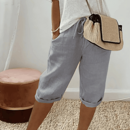 Ladies Comfortable Flowy Mid Length Shorts