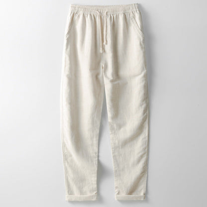 Comfortable Linen Pants for Men Elastic Waist Straight Leg - Nocini