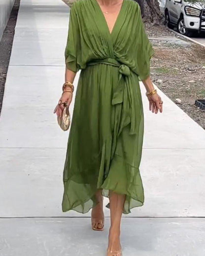 Floral Midi Wrap Dress for Women - Nocini