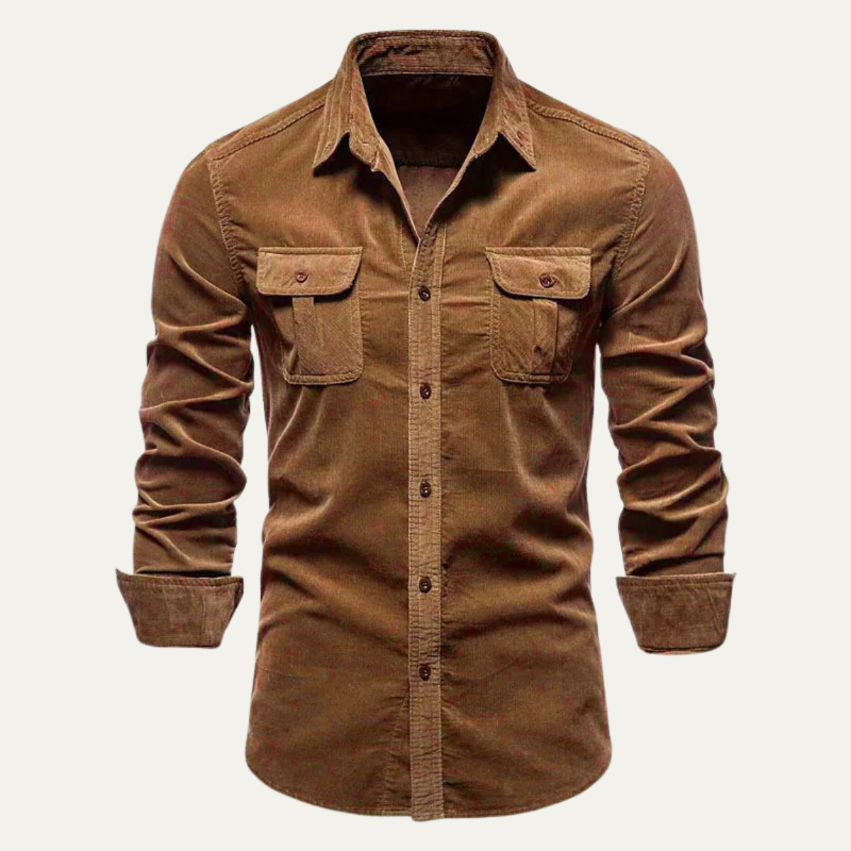 Relaxed Fit Corduroy Button Down Men's Shirt - Nocini