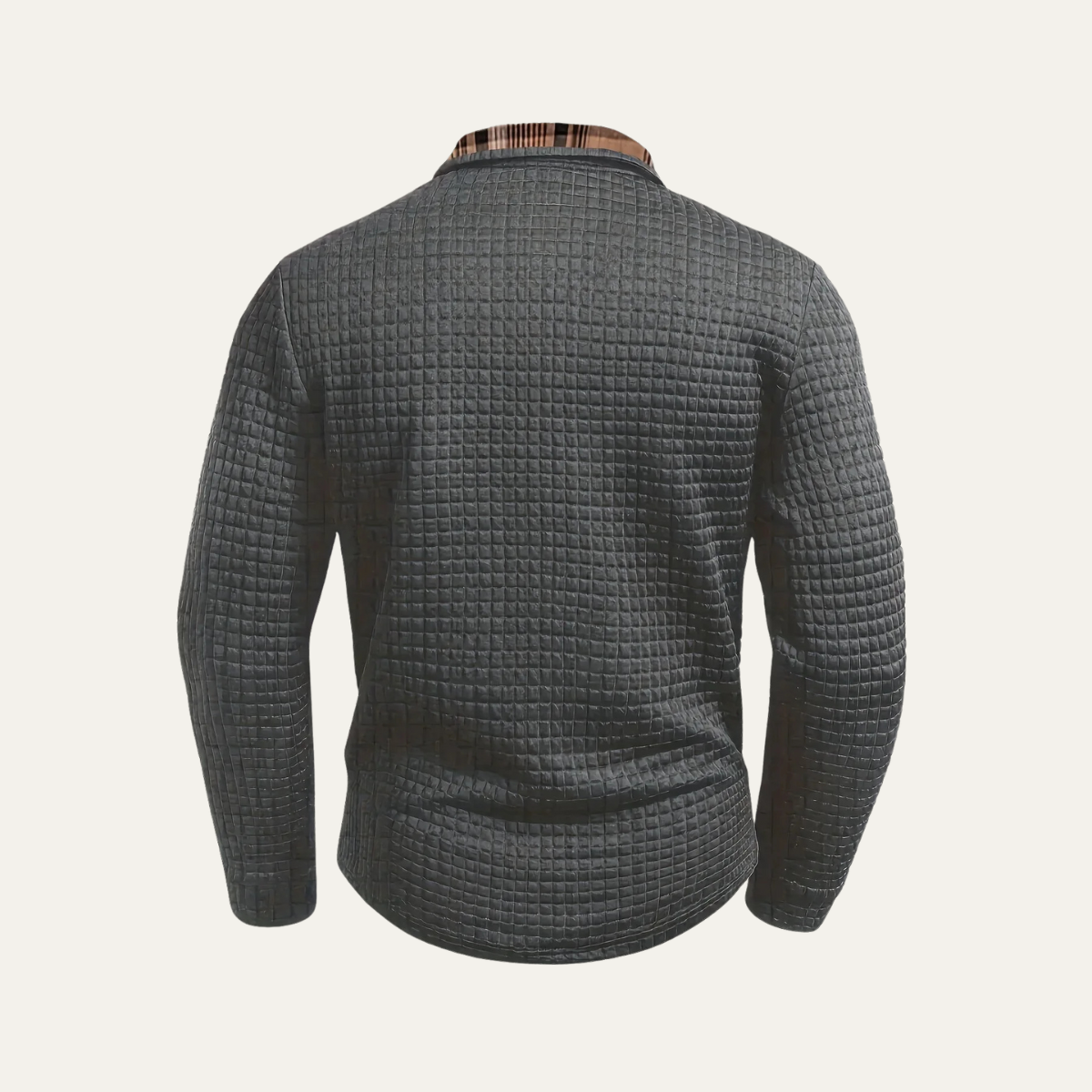 Men's Classic Plaid Trim Polo Sweater