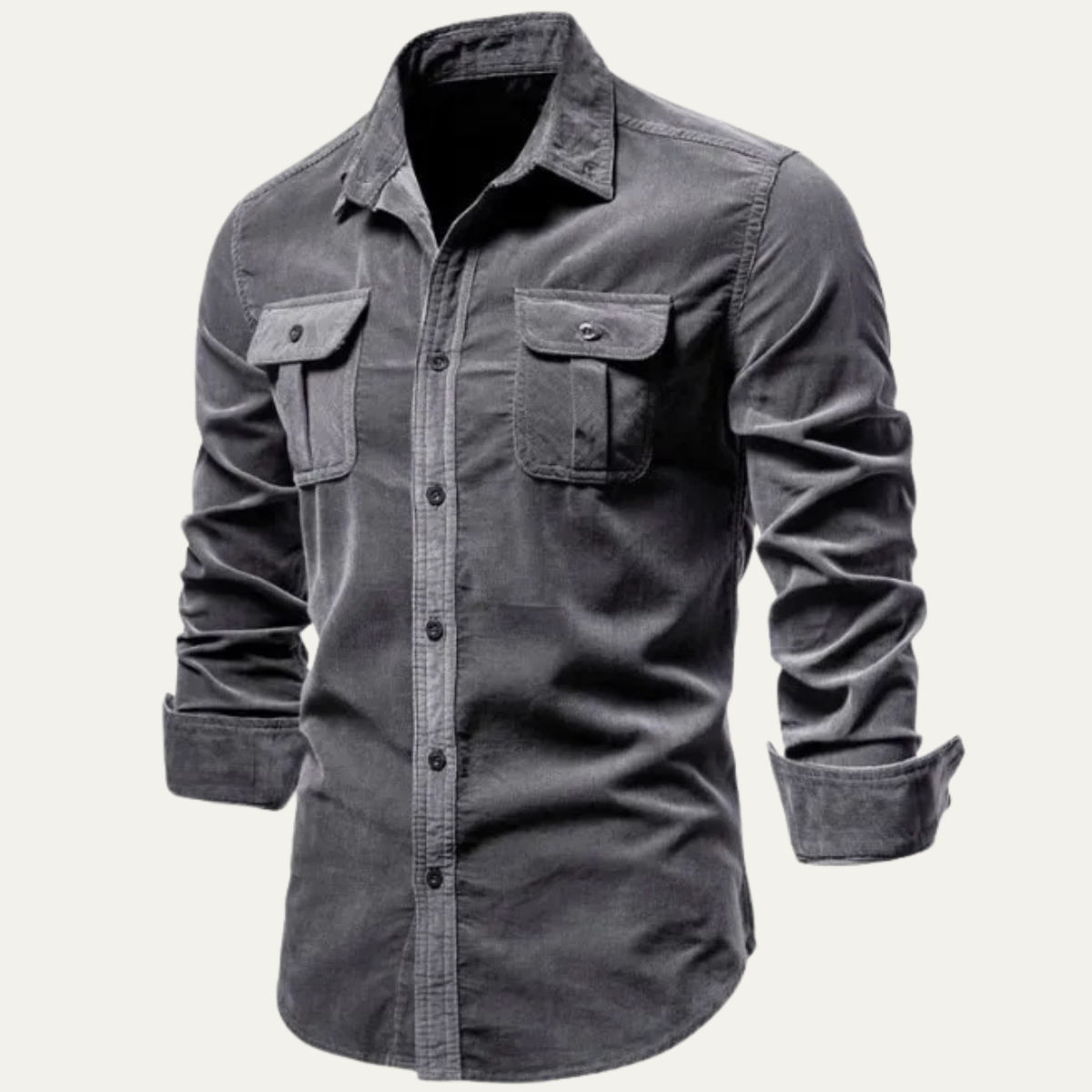 Relaxed Fit Corduroy Button Down Men's Shirt