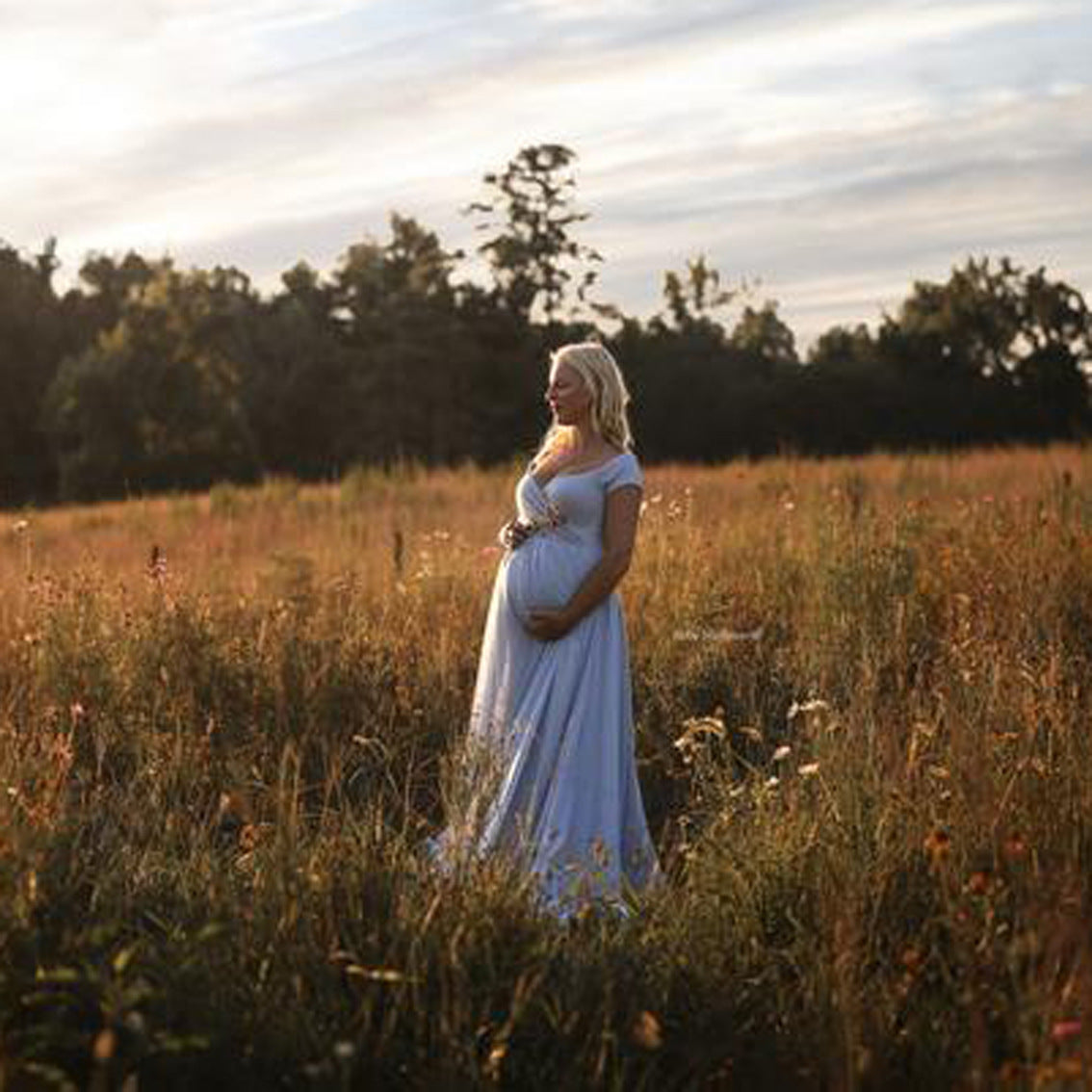Comfortable Pregnant Lady Maxi Dress