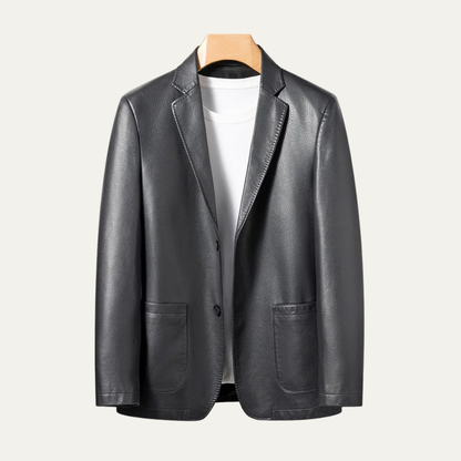 Stylish Men's Faux Leather Smart Jacket Coat