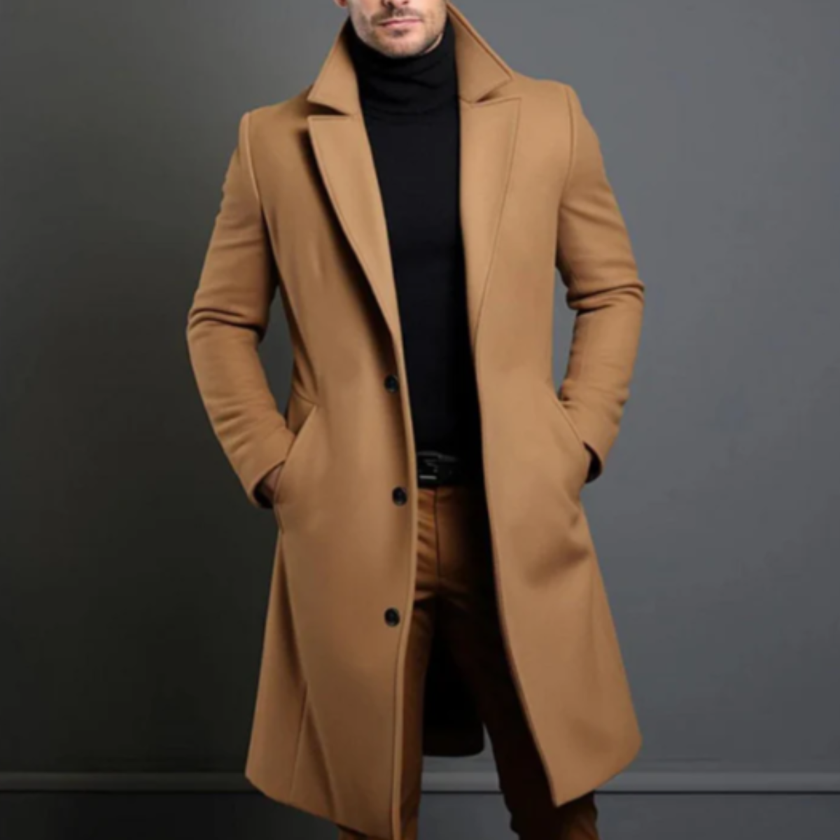Warm Classic Mens Wool Pea Coat