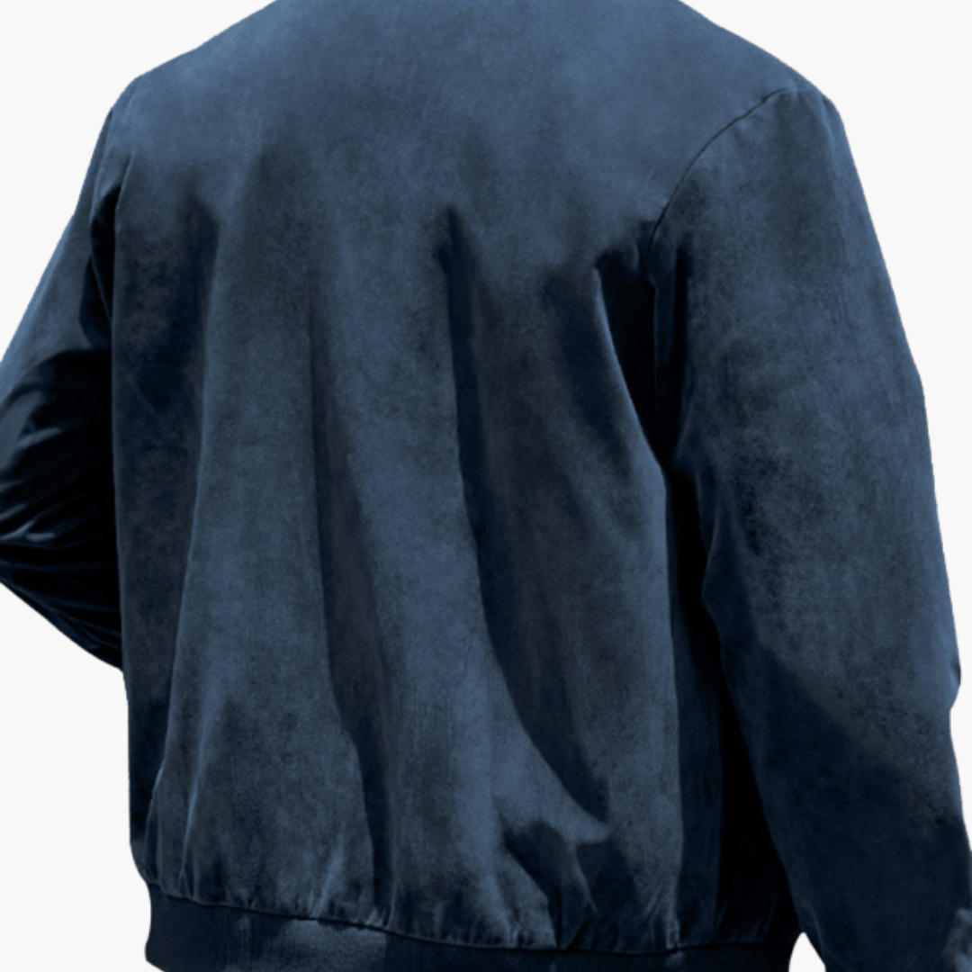 Classic Zip Up Mens Leather Jacket with Pockets