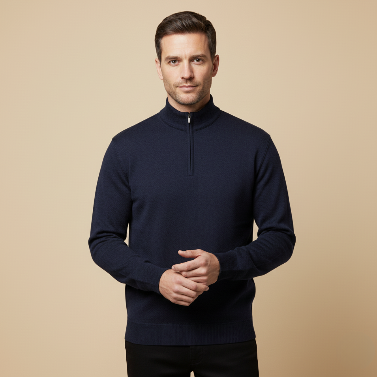 Men's Quarter Zip Fleece Pullover Sweater