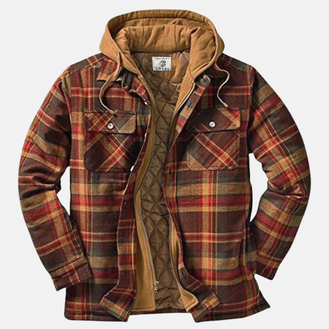 Warm Plaid Insulated Shirt Jacket - Nocini