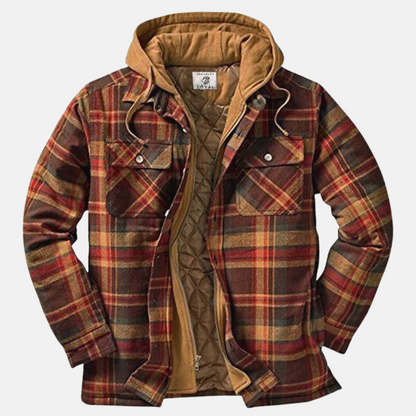 Warm Plaid Insulated Shirt Jacket - Nocini