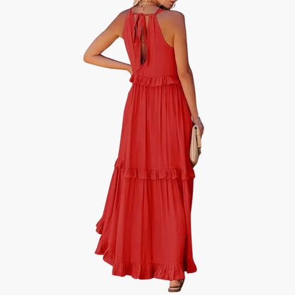 Flowy Long Dress for Women, Lightweight Ruffle Style