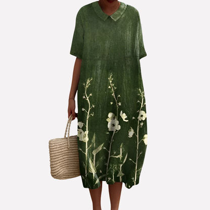 Pretty V Neck Short Sleeve Summer Dress
