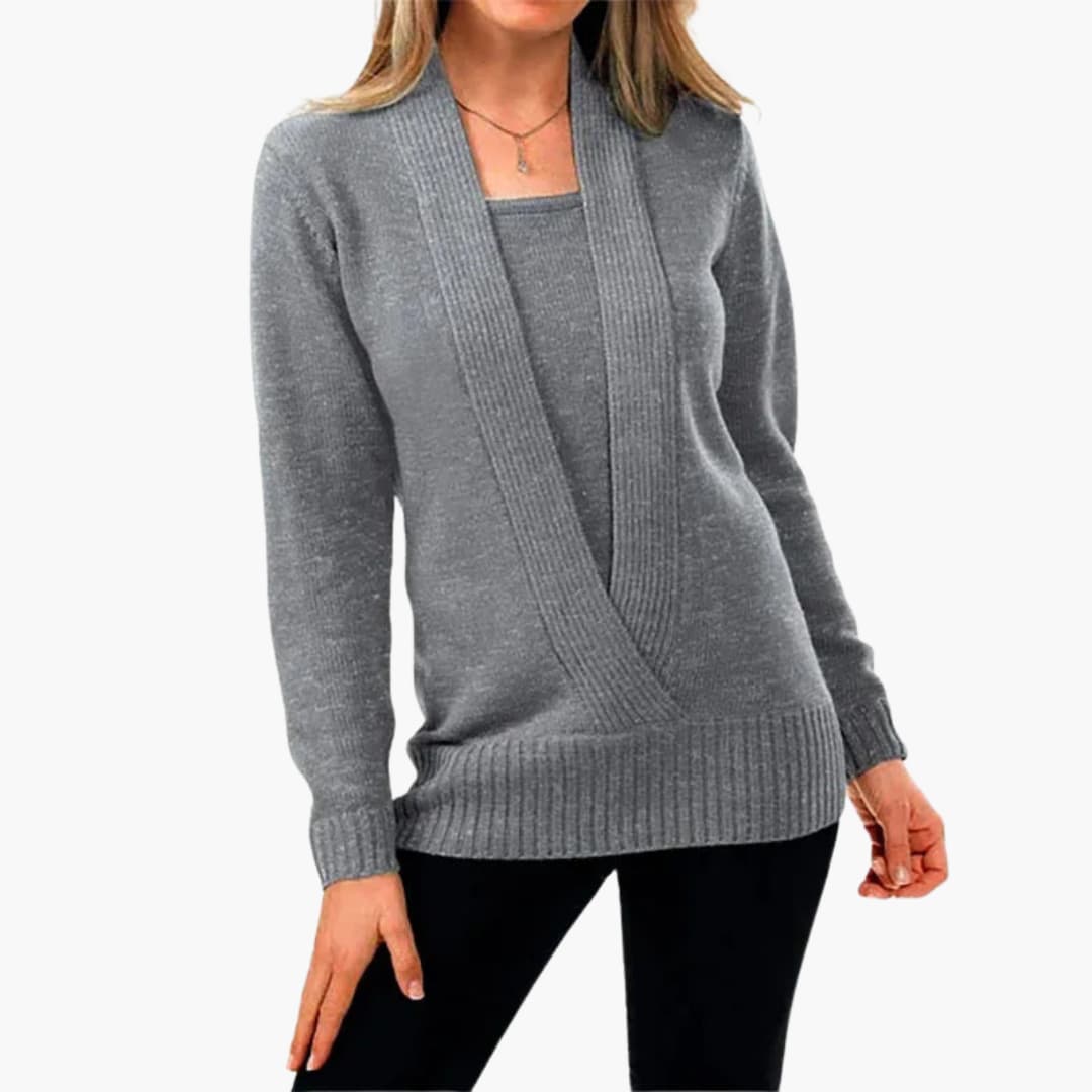 Ladies' V-Neck Long Sleeve Winter Sweater