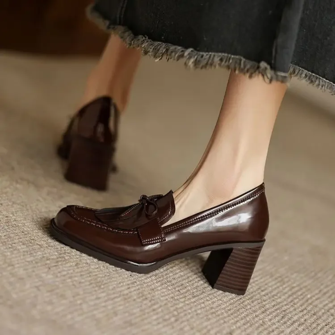 Elegant Women's Loafer Heel Shoes