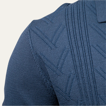 Classic Men's Crew Neck Knit Polo Sweater
