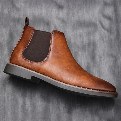 Comfortable Men's Tan Leather Chelsea Boots