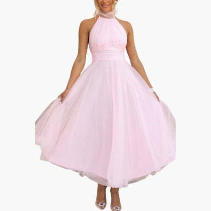Chic Halter Neck Evening Gown