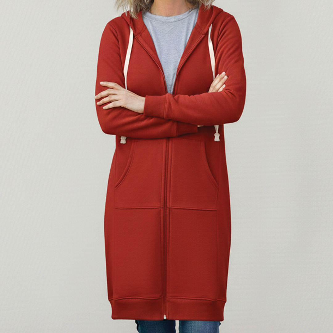 Women's Oversized Zip Up Hooded Jacket